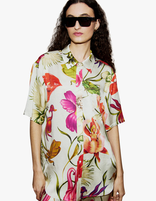 Short Sleeve Boyfriend Shirt - Wonderland