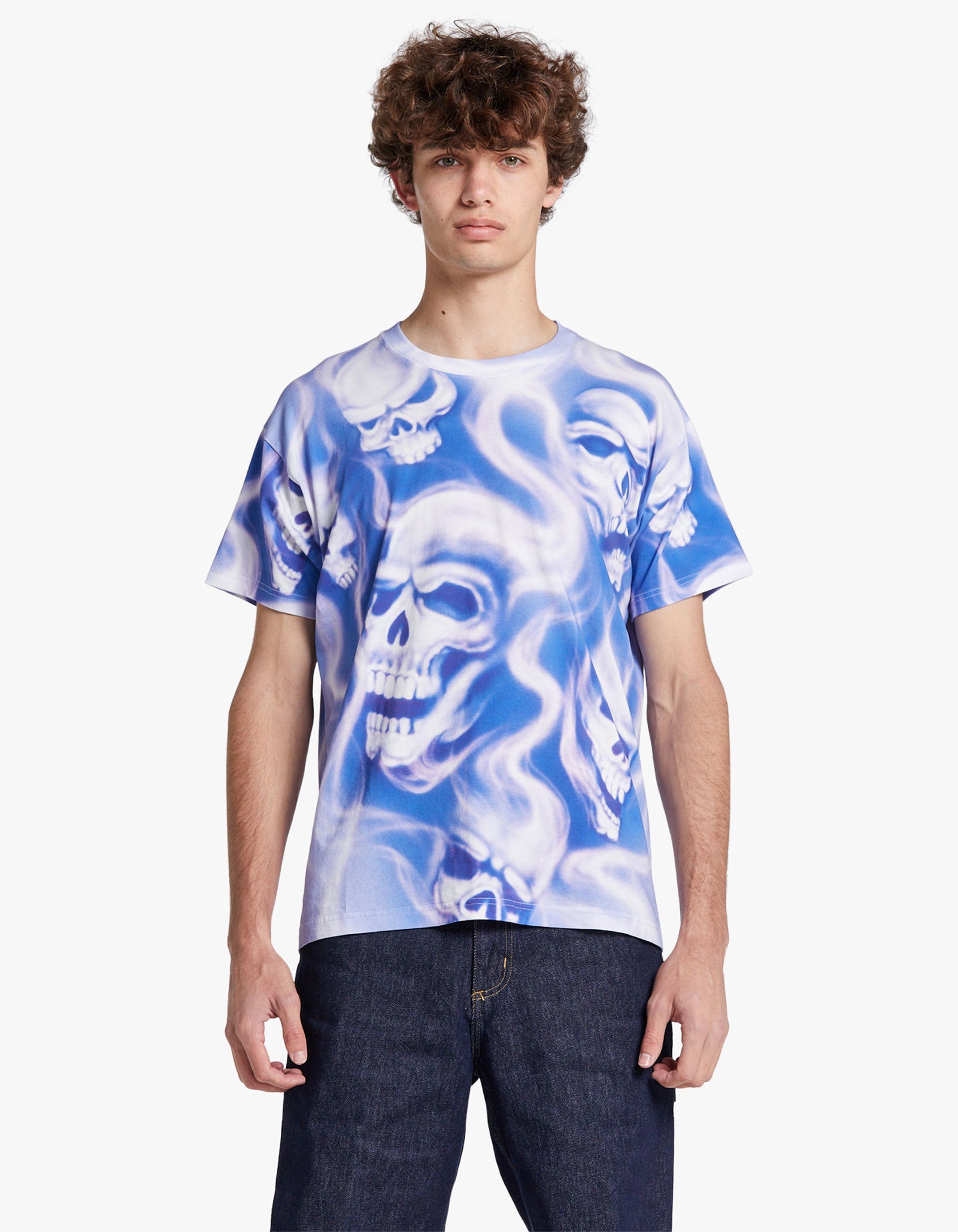 Superette | Alko Skull Regular Fit T-Shirt - Blue Skull