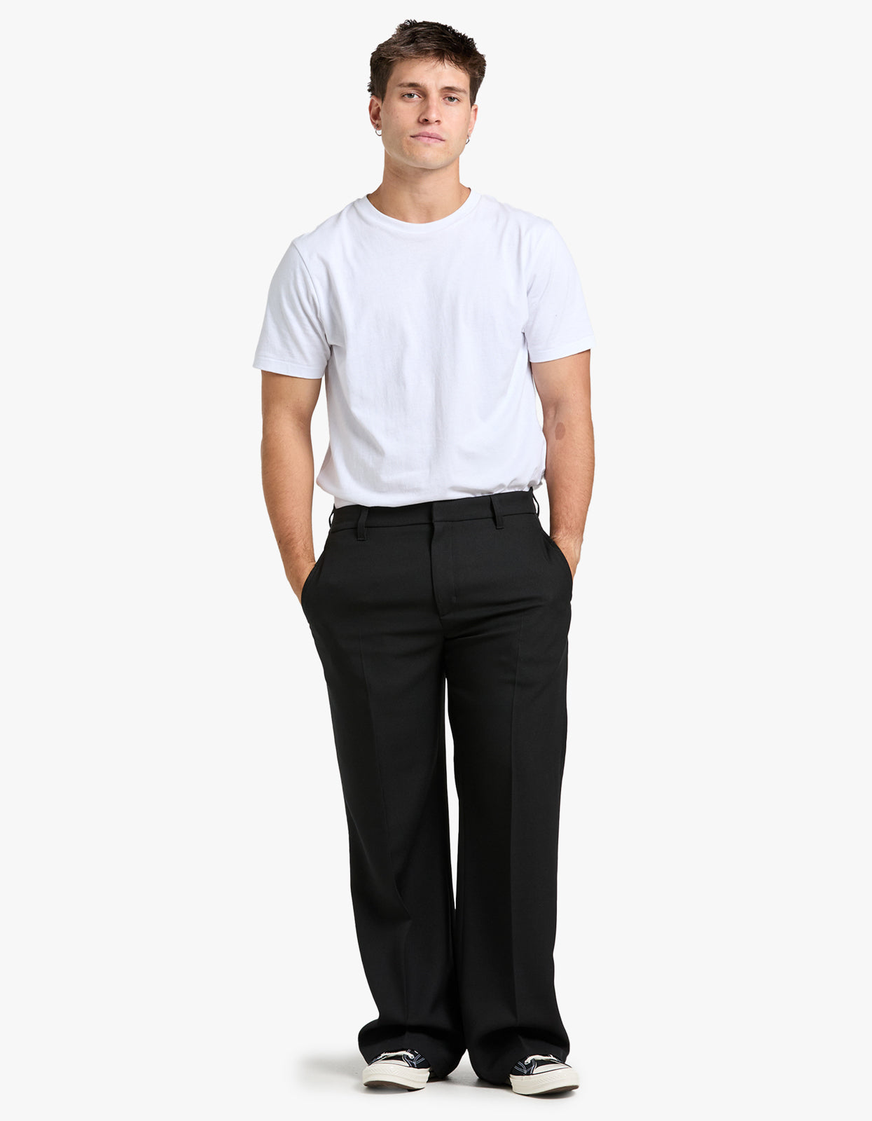 Tailored Bootcut Trousers - Black
