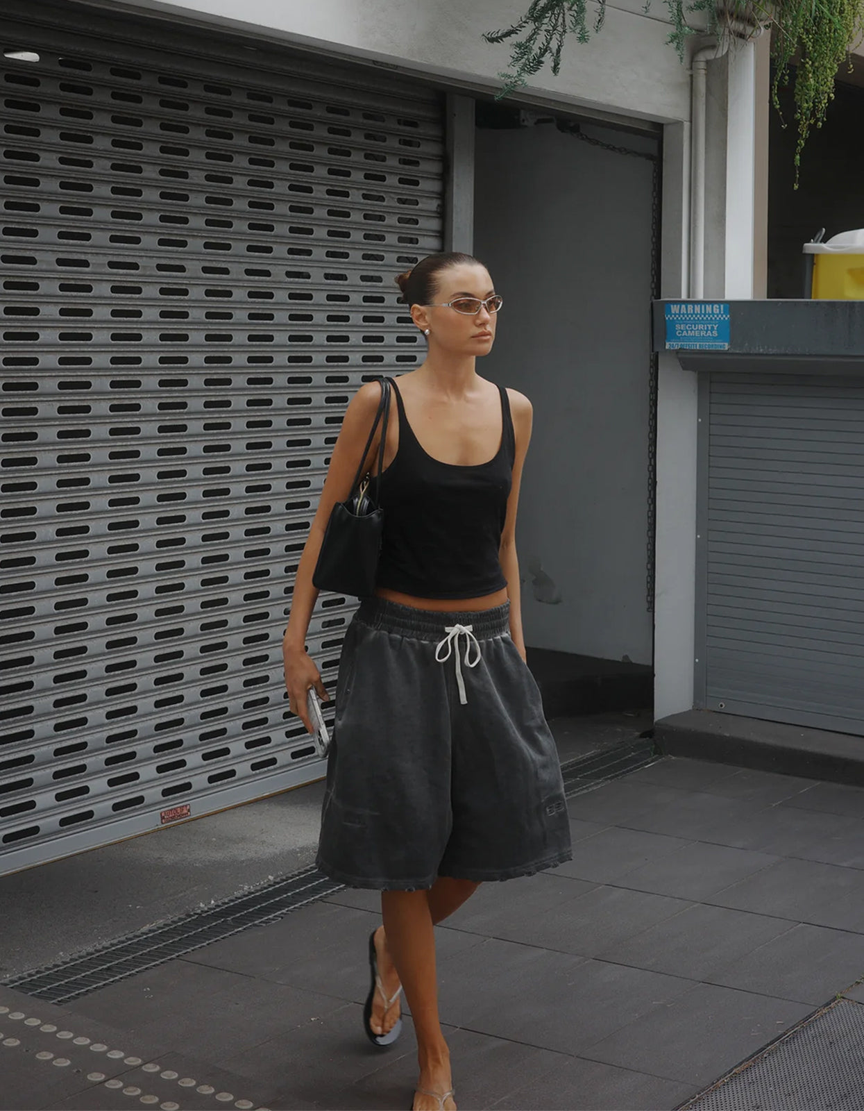 Unisex Distressed Lounge Shorts - Charcoal