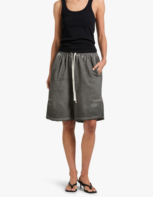 Unisex Distressed Lounge Shorts - Charcoal