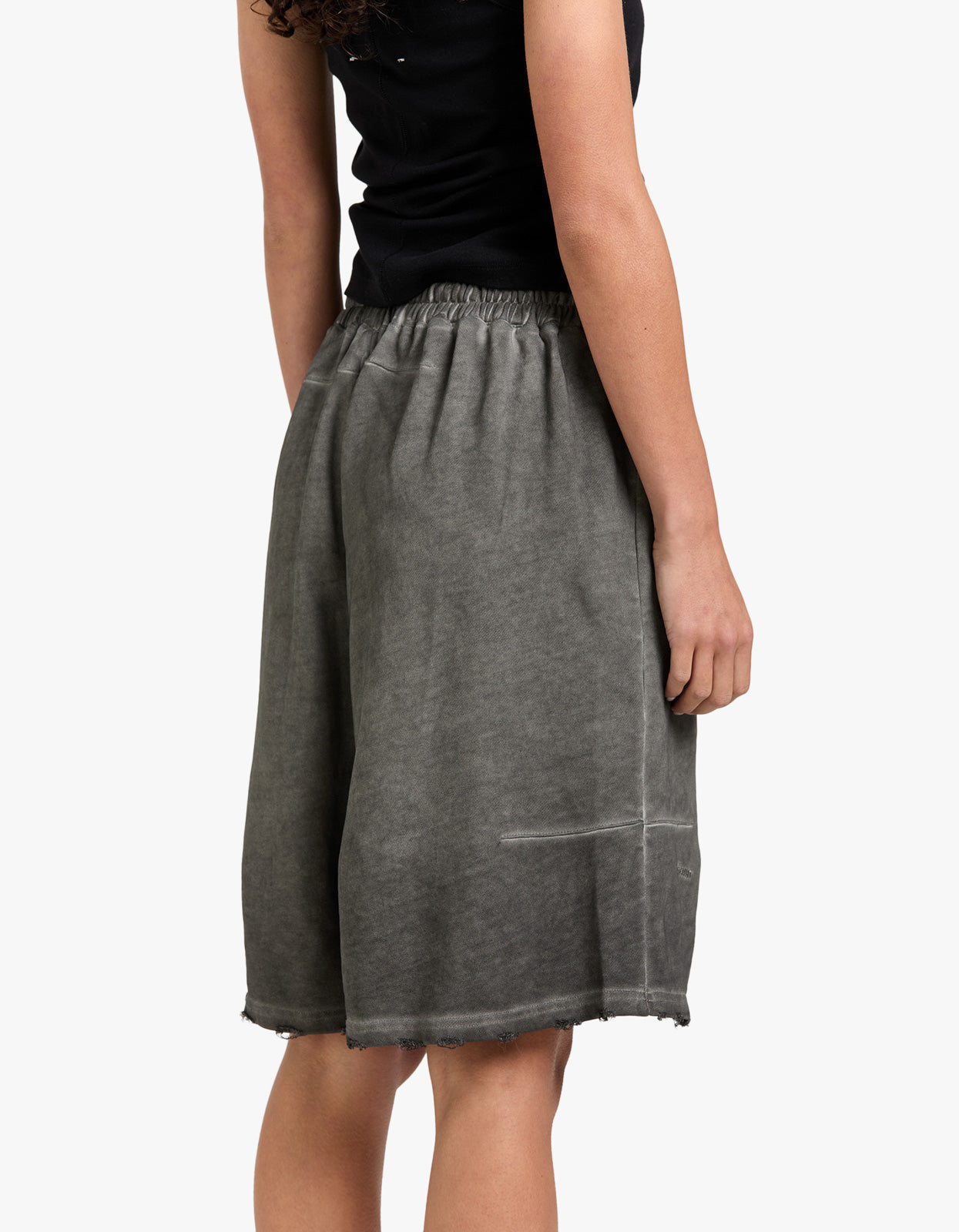 Unisex Distressed Lounge Shorts - Charcoal