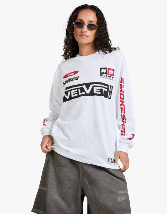 Signature Moto Tee White - White