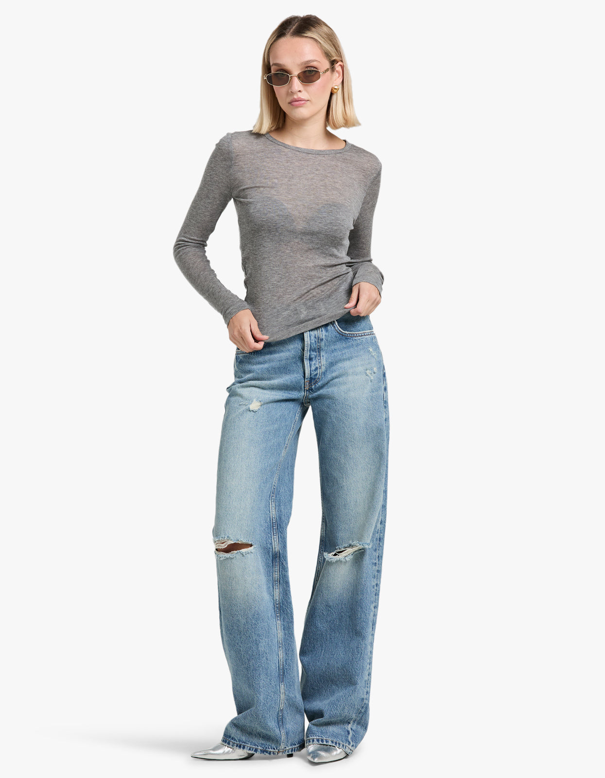 Sadou T.Shirt Long Sleeve 15499 - Grey Mel.