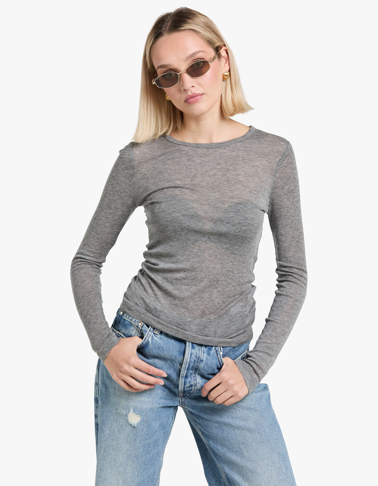 Sadou T.Shirt Long Sleeve 15499 - Grey Mel.