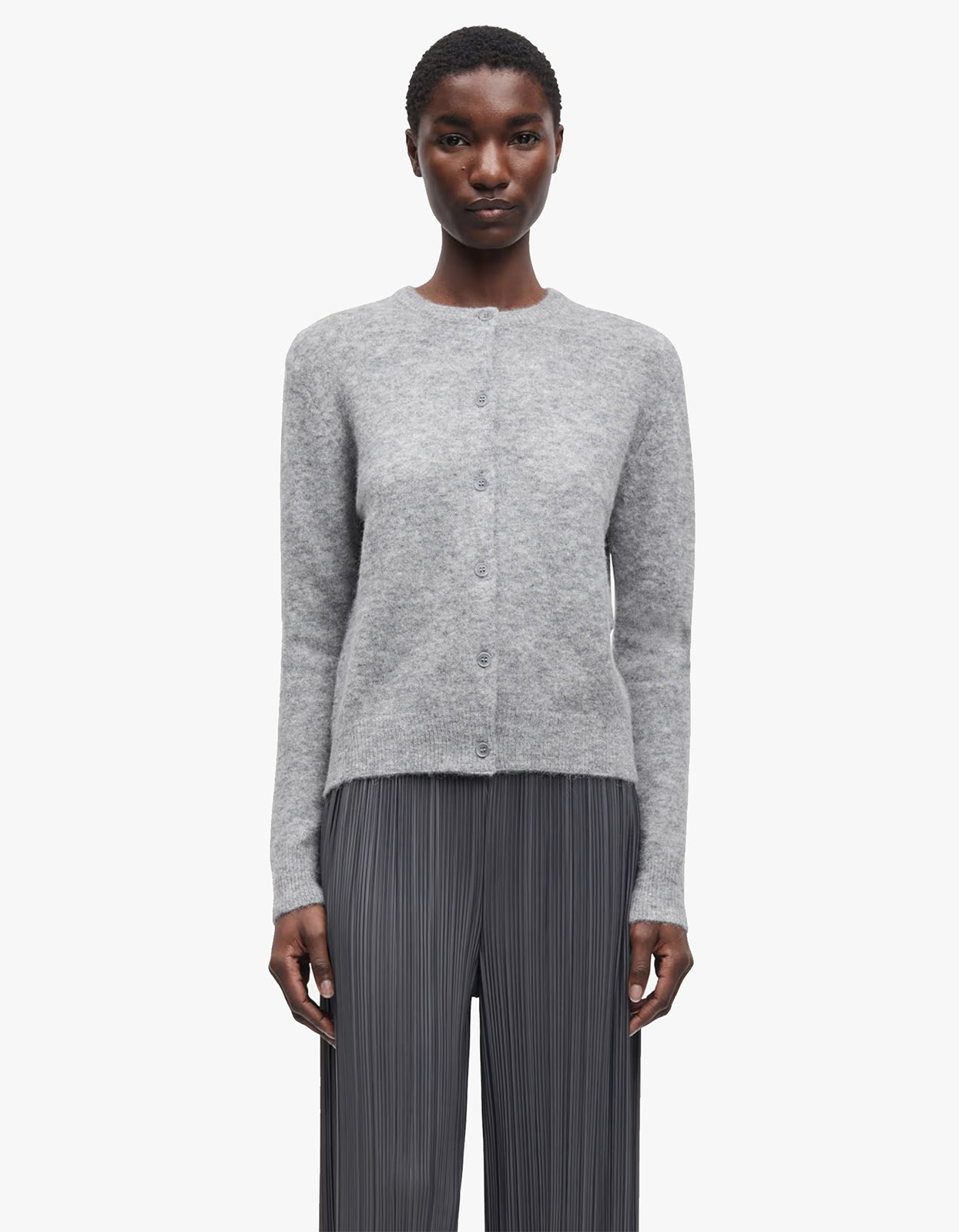 Nor Short Cardigan 7355 - Grey Mel