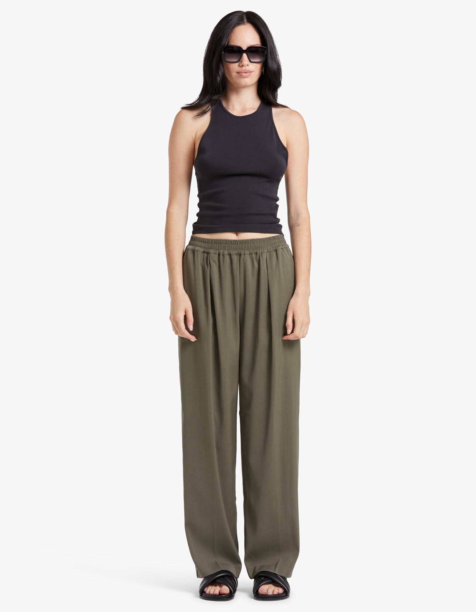 Julia Trousers 14635 - Dusty Olive – Superette