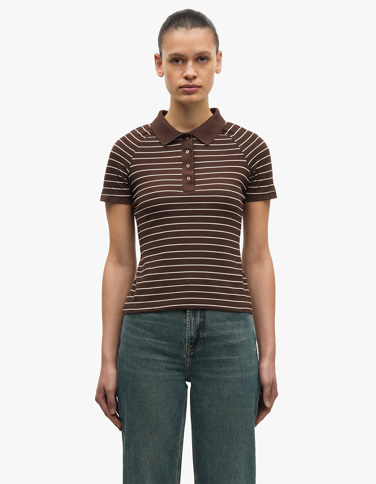 Samia S/S Polo 15888 - Coffee Brown St.
