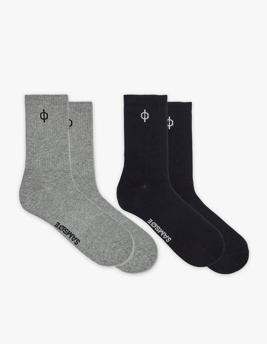 Sahanne Socks 15807 - Grey Mel. And Black