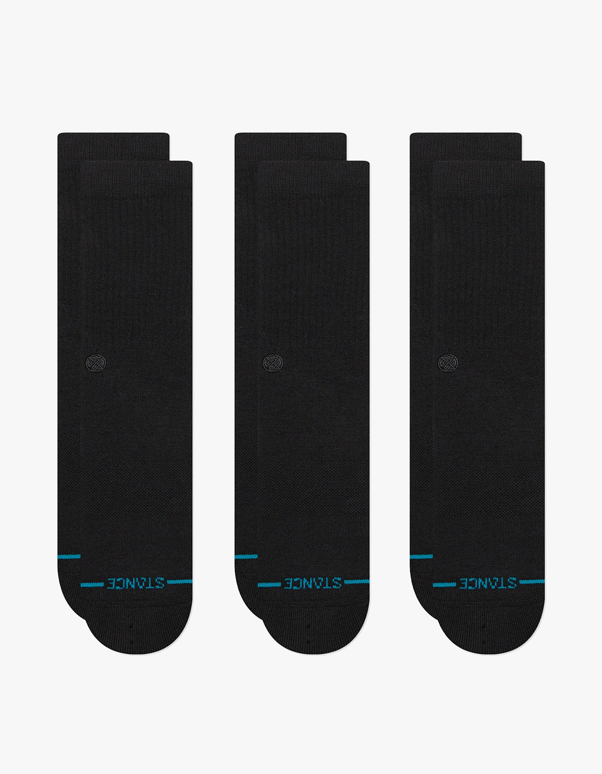 Icon Sock 3 Pack - Black/Black