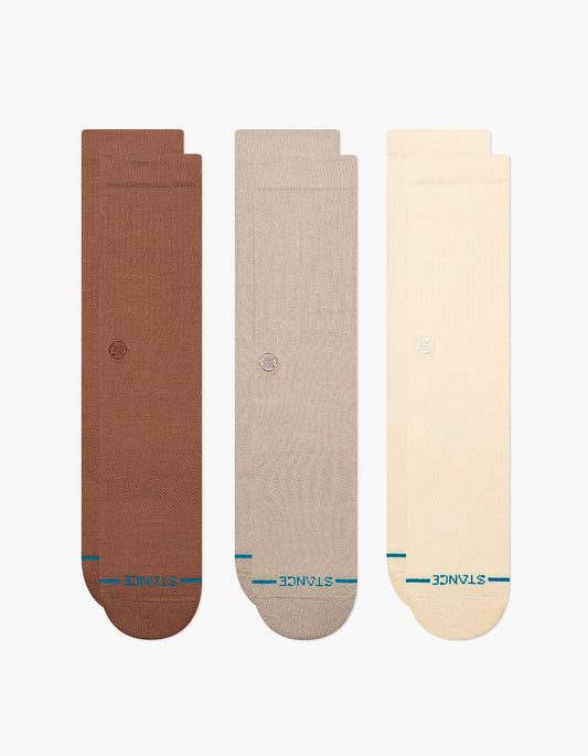 Icon Sock 3 Pack - Brown