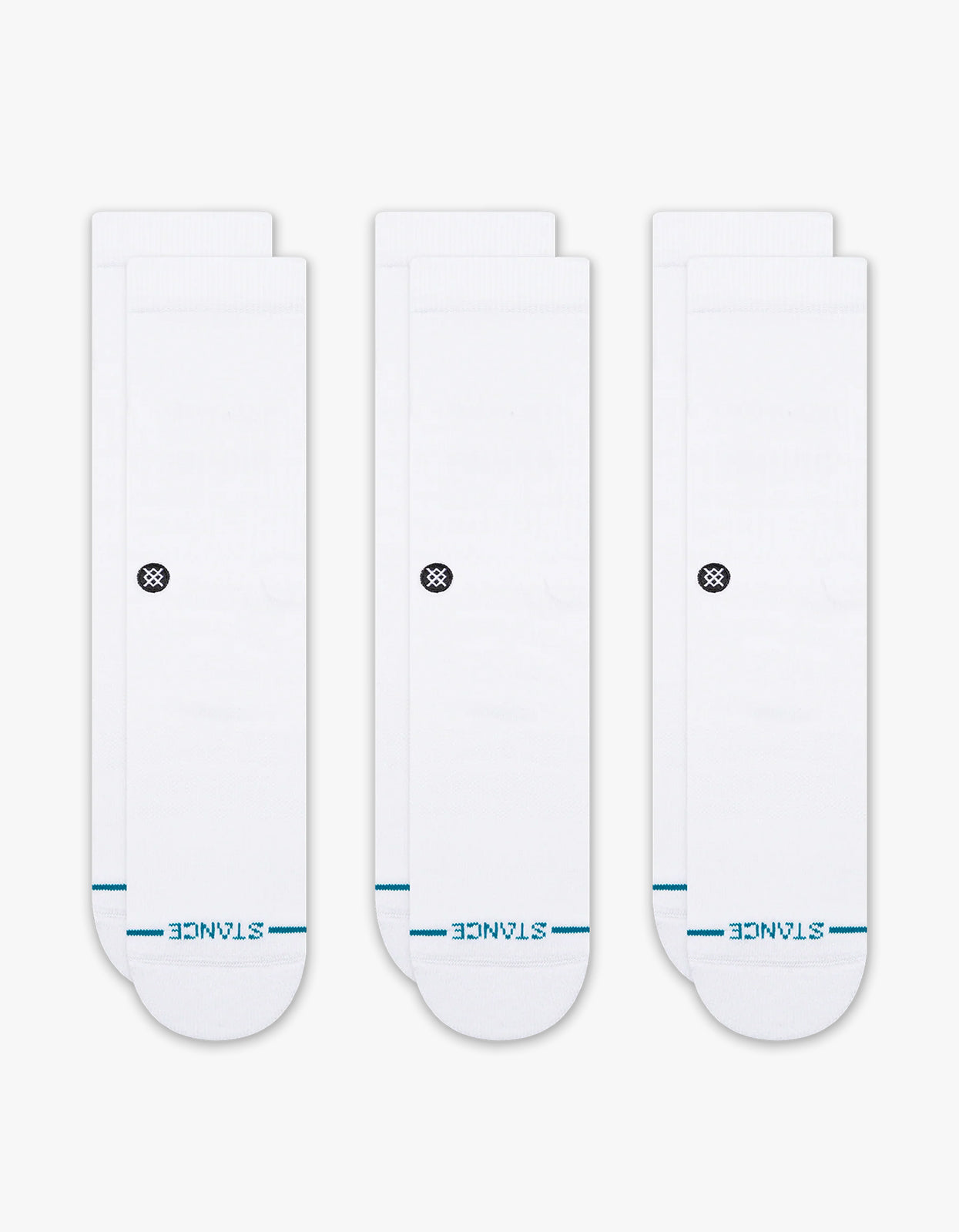 Icon Sock 3 Pack - White/White