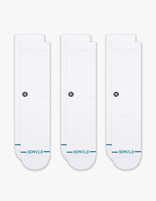 Icon Sock 3 Pack - White/White
