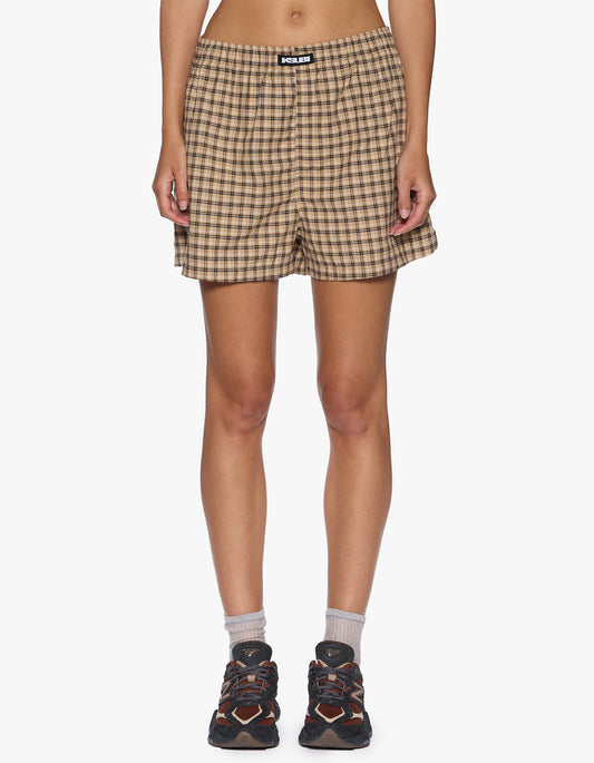 Boxer Shorts Tan - Plaid