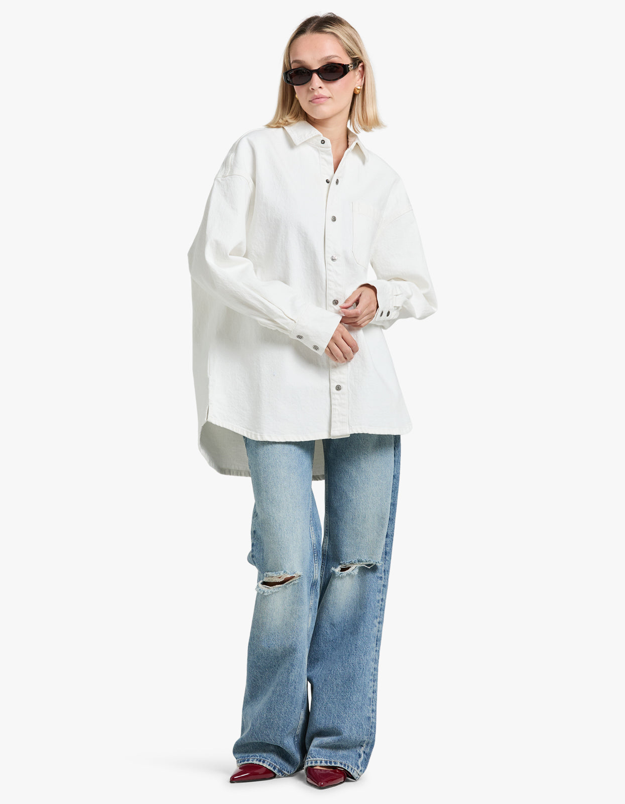 Oversized L/S Shirt - Ecru