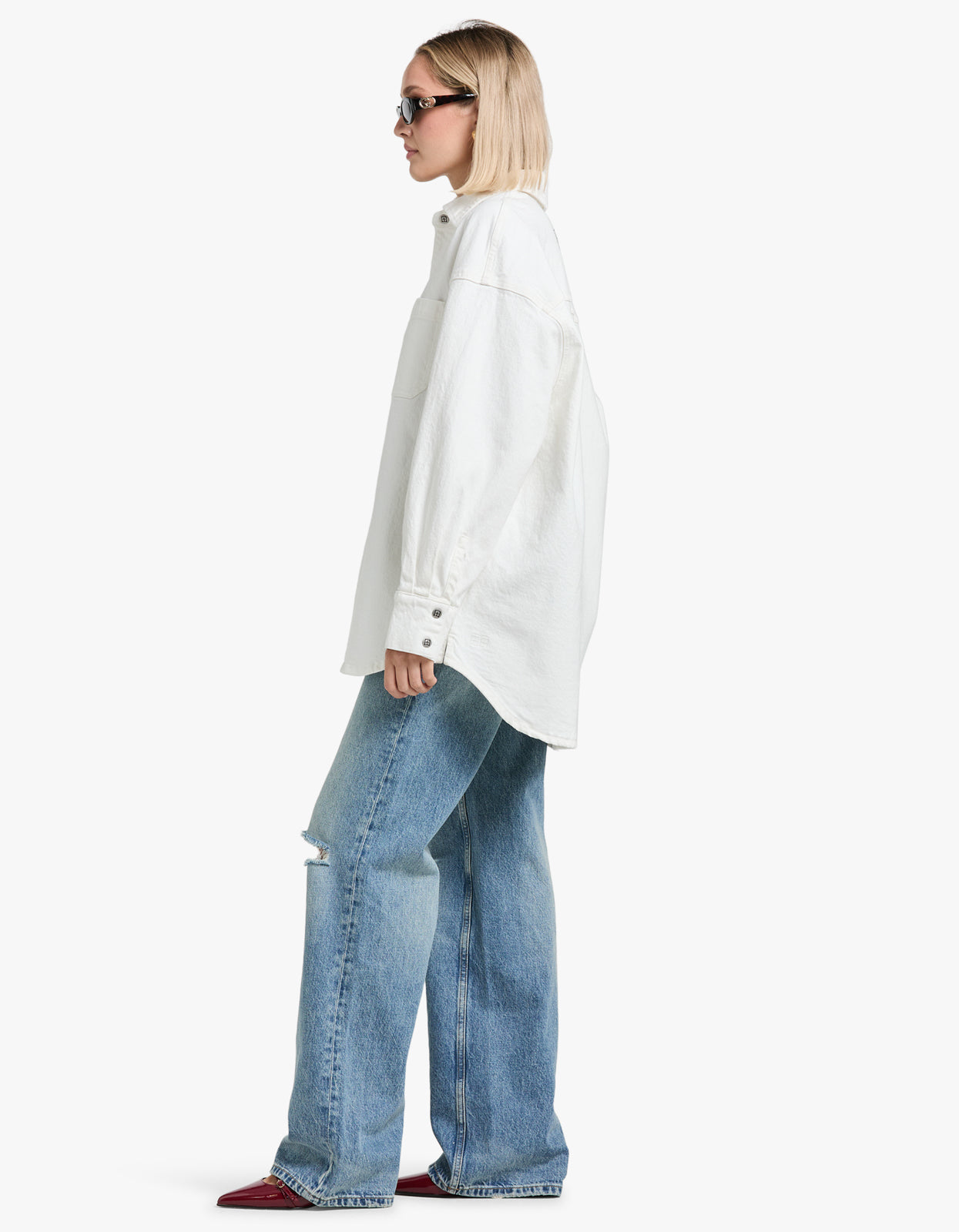 Oversized L/S Shirt - Ecru