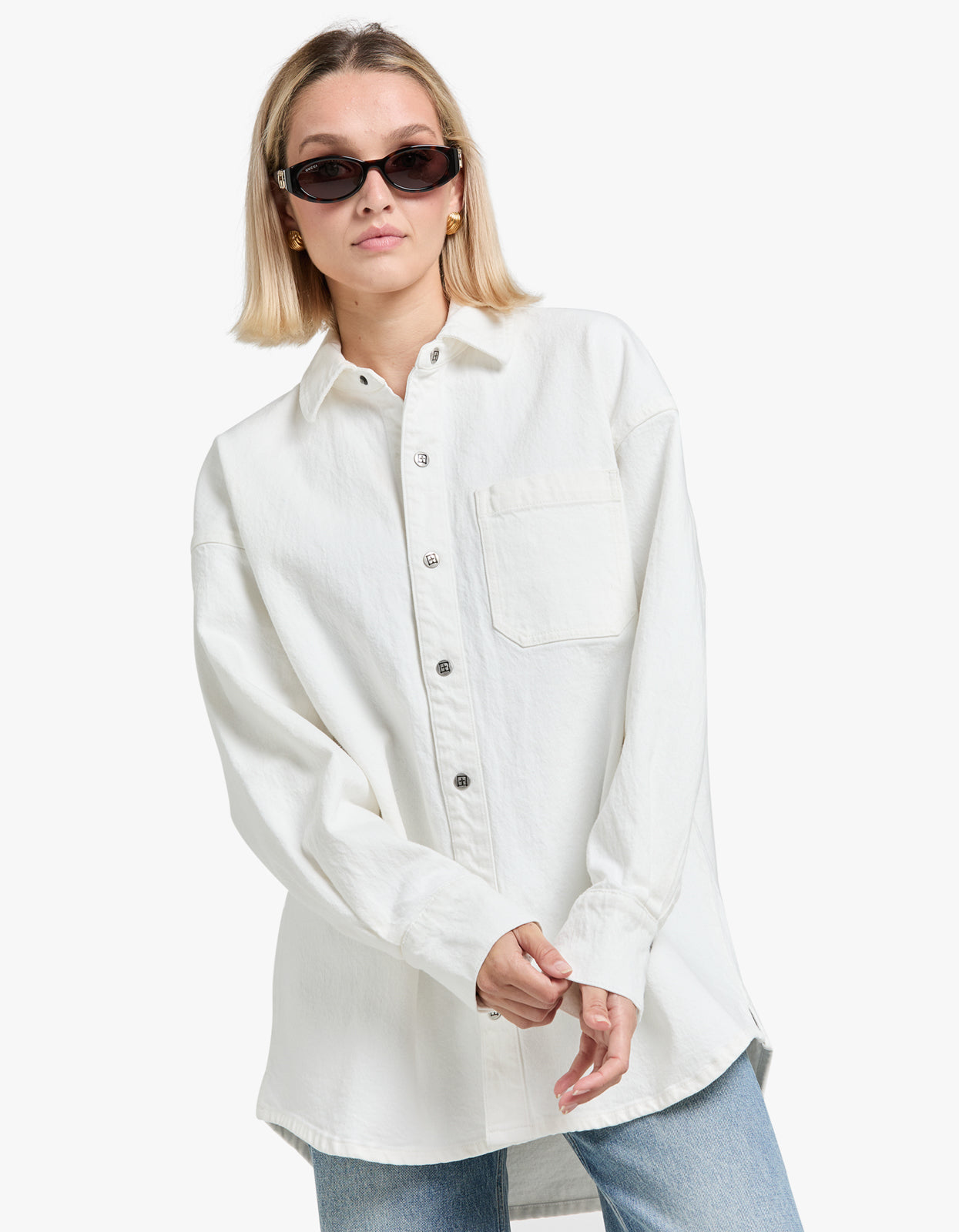 Oversized L/S Shirt - Ecru
