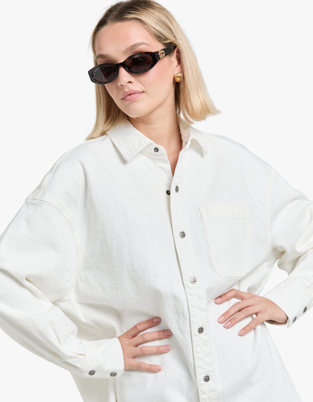 Oversized L/S Shirt - Ecru