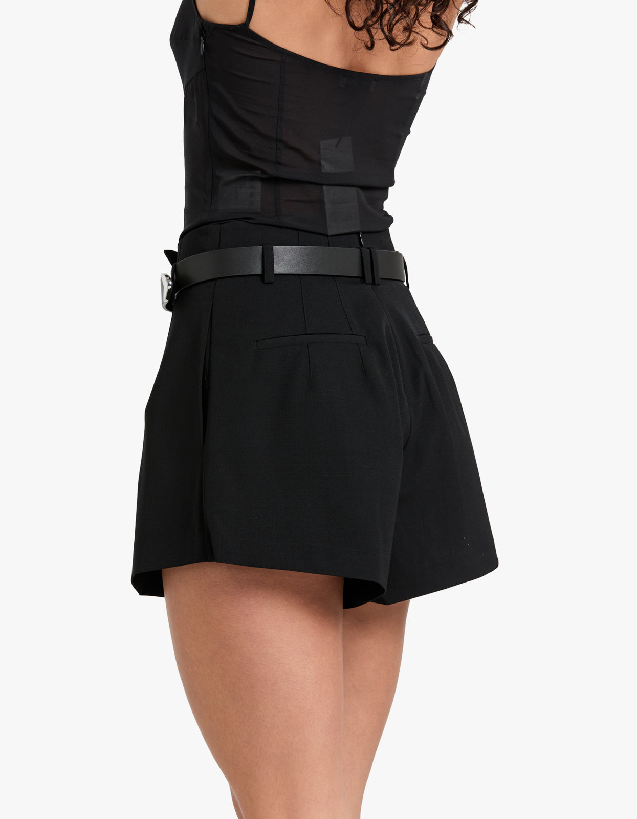 Paperbag Waist Shorts - Black
