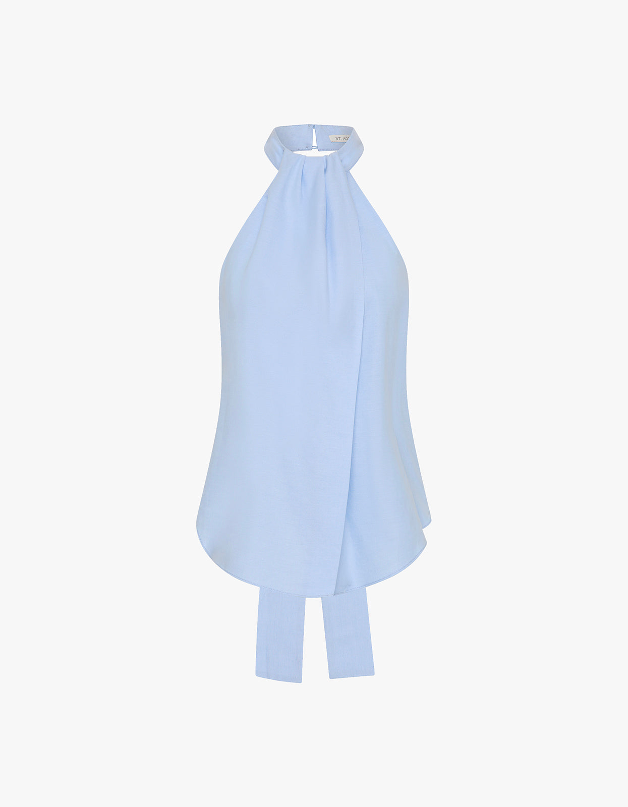 Oxford Halter Tie Back Top - Ciel Blue