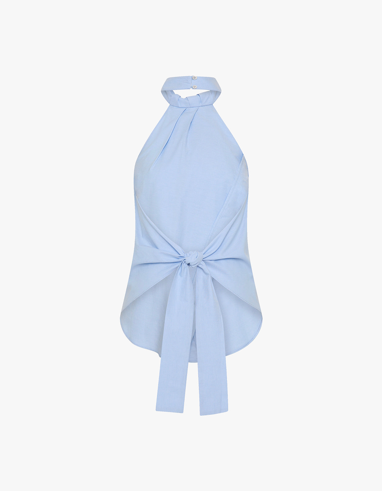 Oxford Halter Tie Back Top - Ciel Blue
