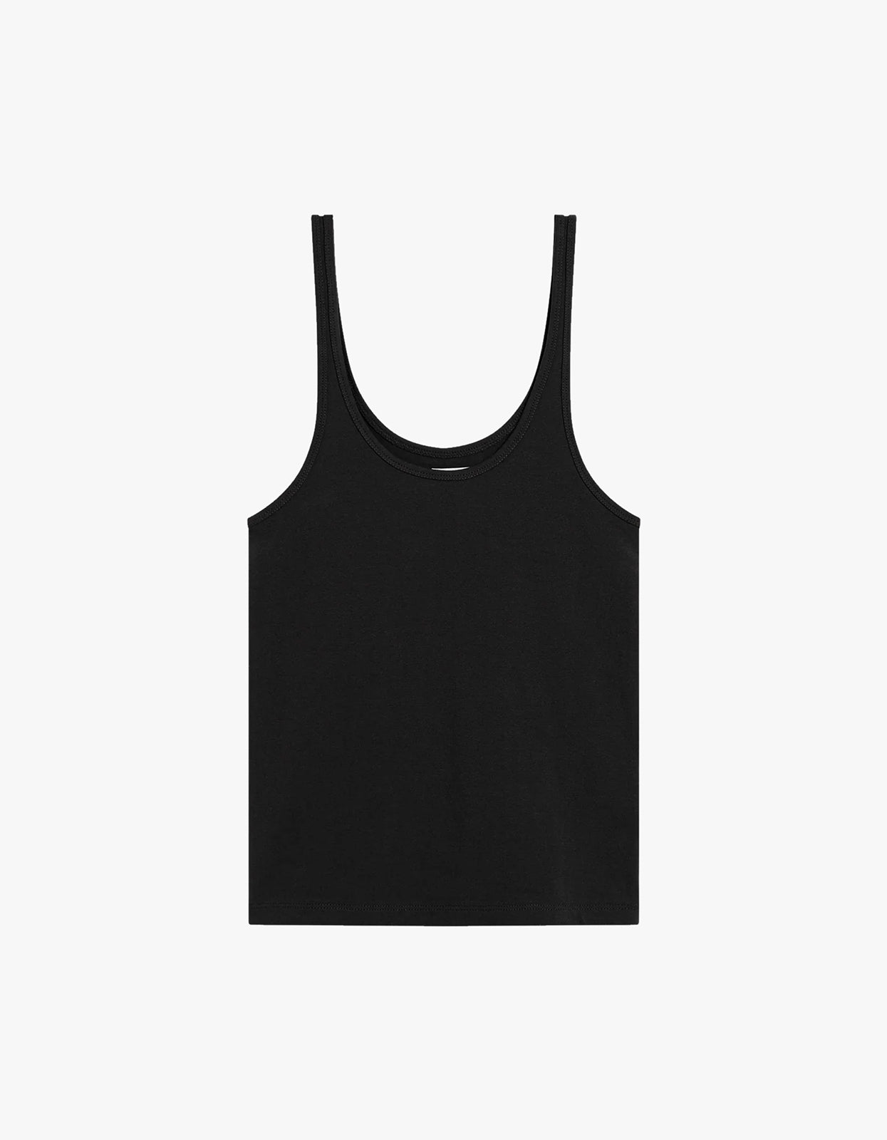 Soft Jersey Slim Scoop Tank - Jet Black