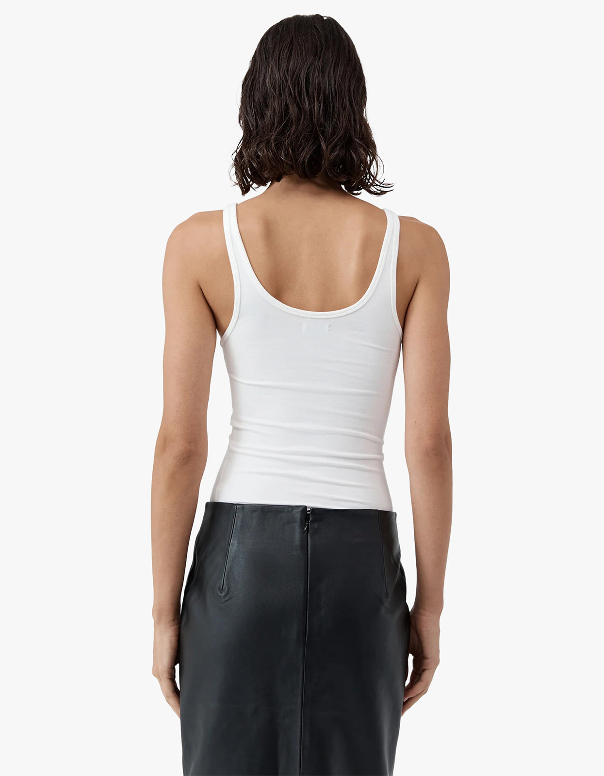Soft Jersey Slim Scoop Tank - White