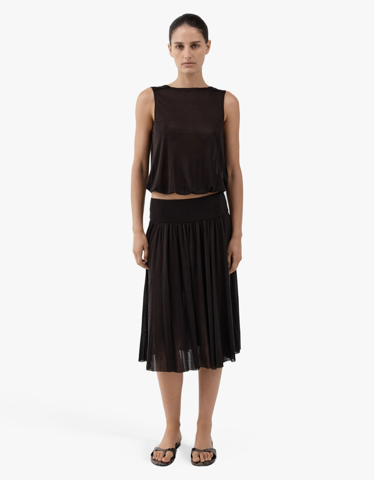 Tissue Jersey Top - Coffee