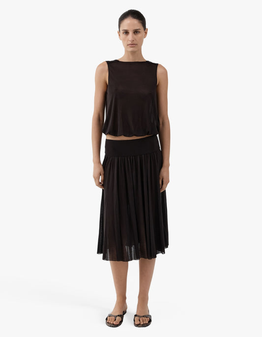 Tissue Jersey Top - Coffee