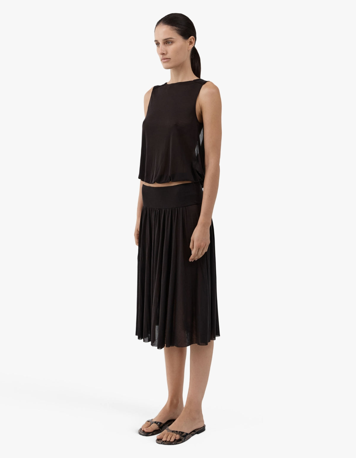 Tissue Jersey Top - Coffee