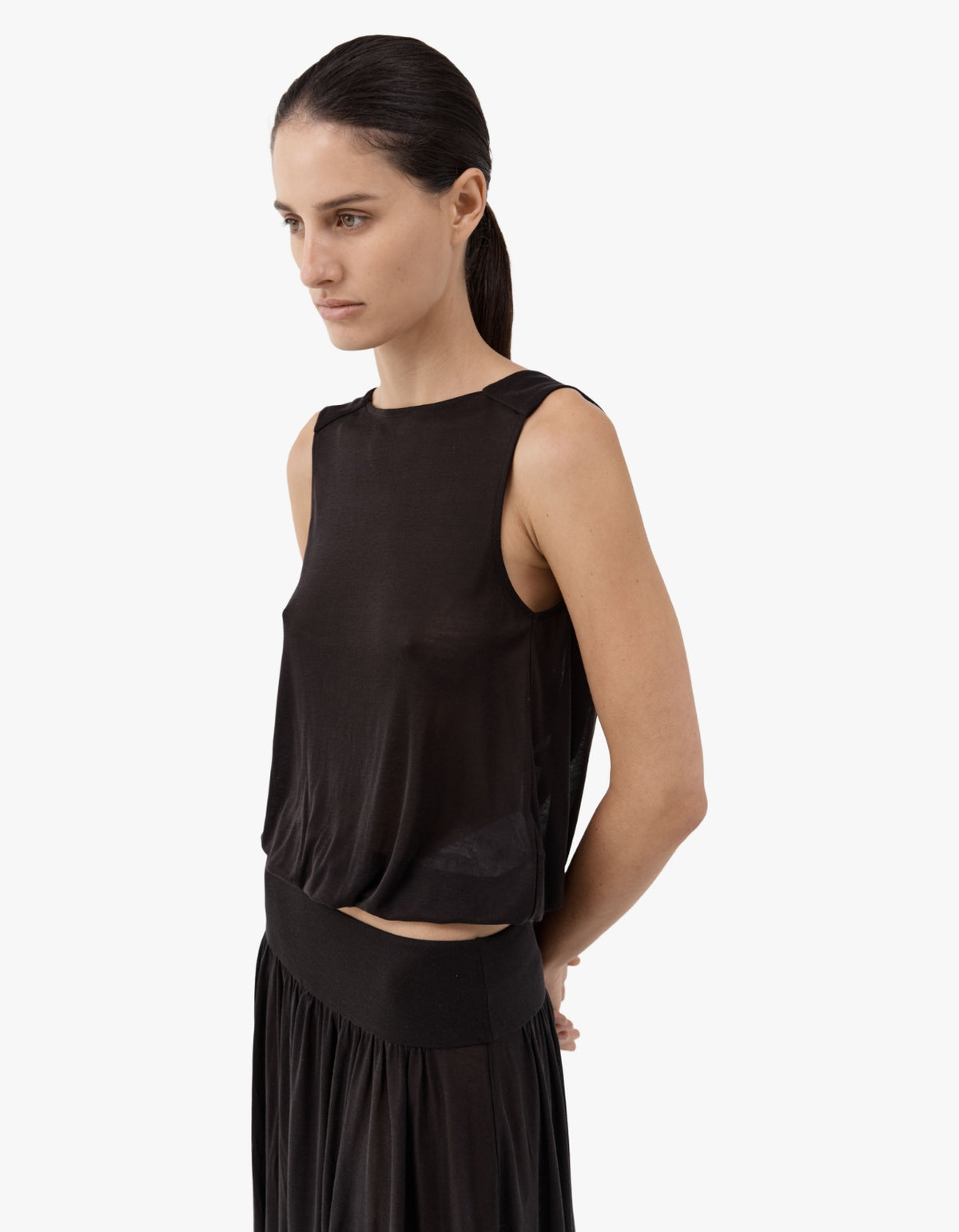Tissue Jersey Top - Coffee