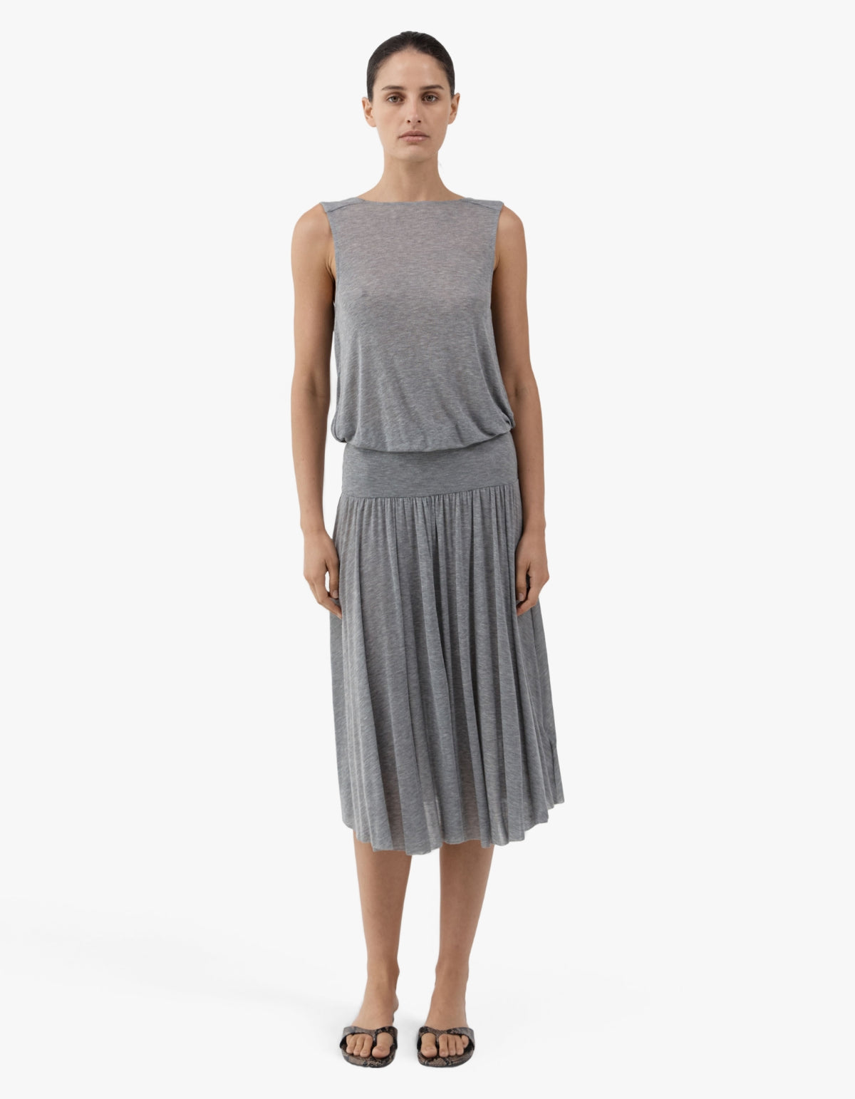Tissue Jersey Top - Light Grey Melange