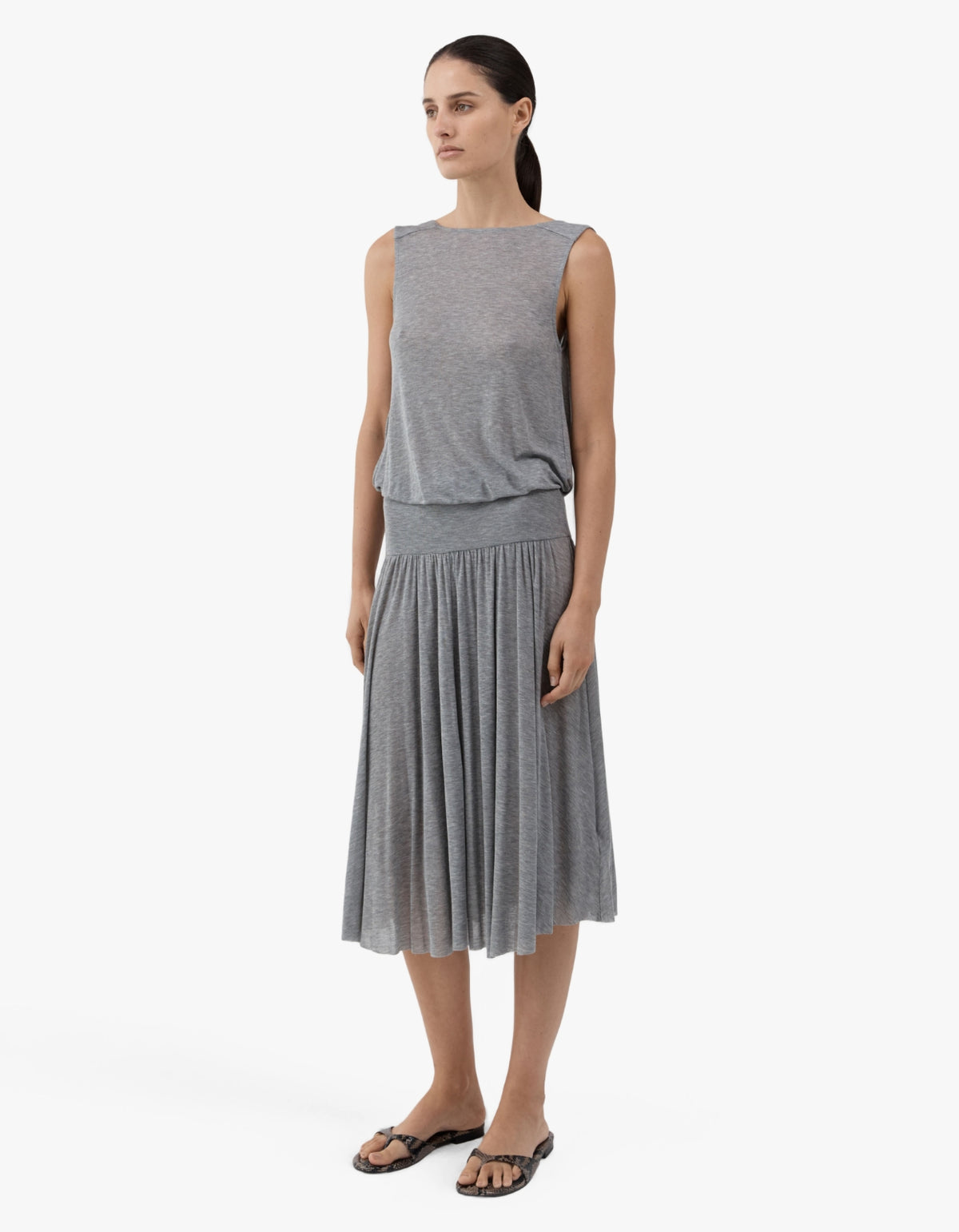 Tissue Jersey Top - Light Grey Melange