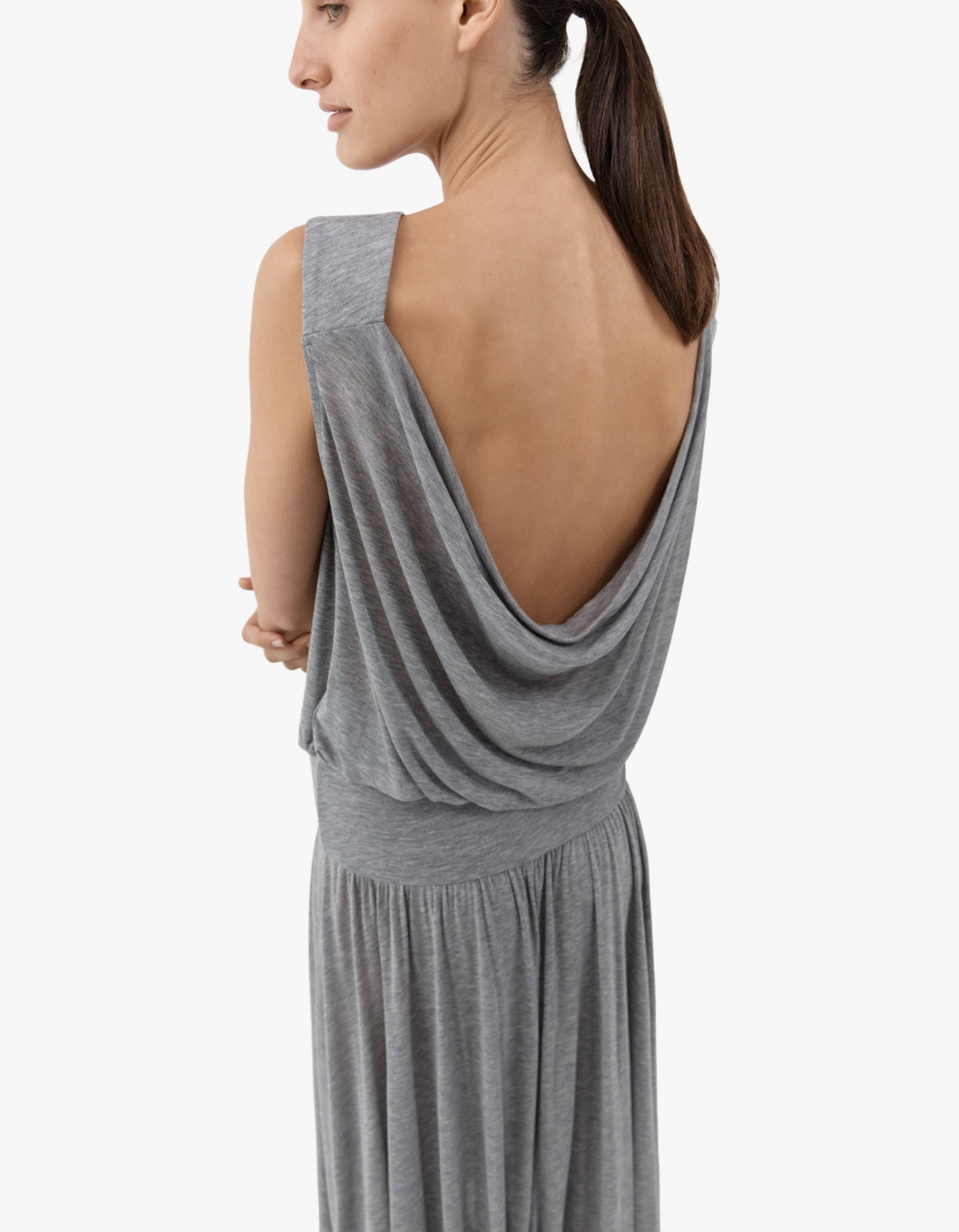 Tissue Jersey Top - Light Grey Melange