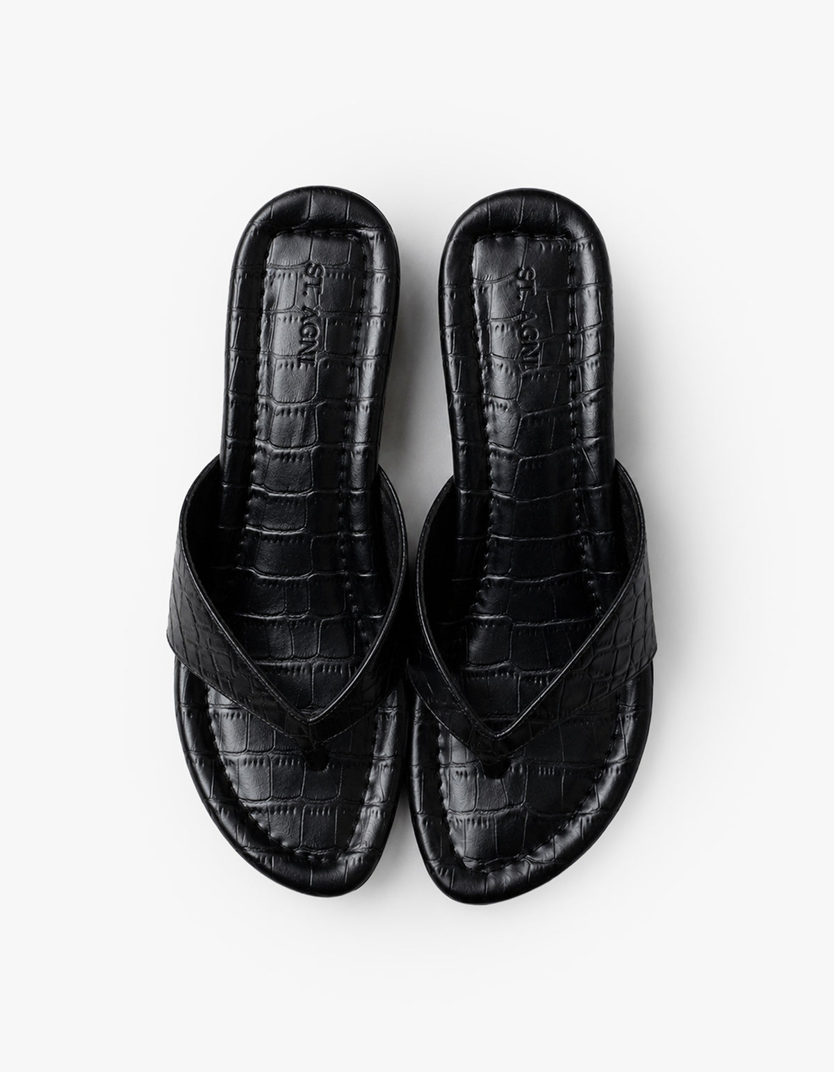 Everyday Thong Heel 50 - Croc Embossed Black