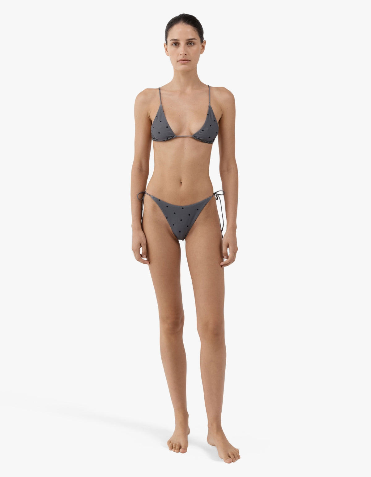 Longline Triangle Bikini Top - Smoked Pearl