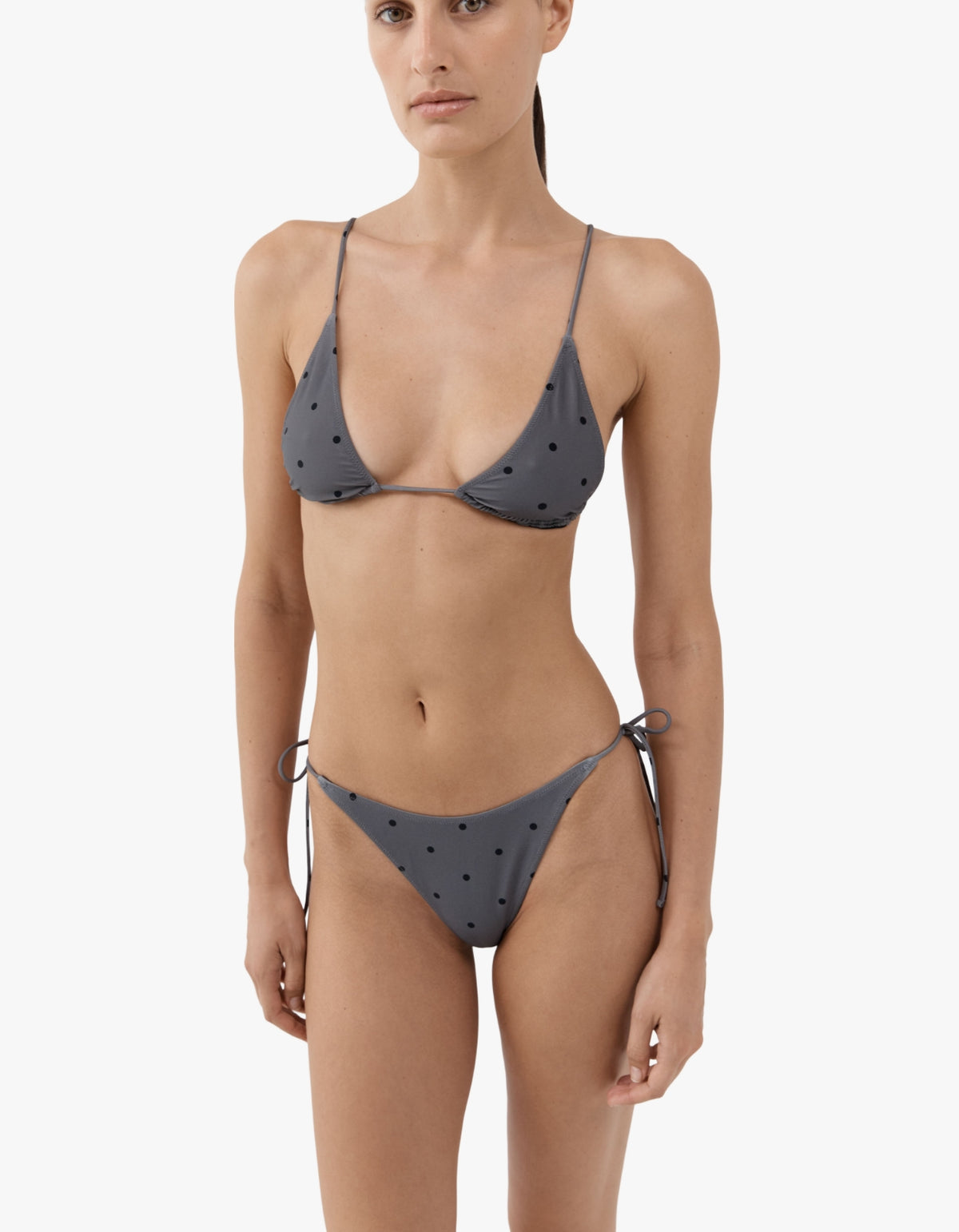 Longline Triangle Bikini Top - Smoked Pearl