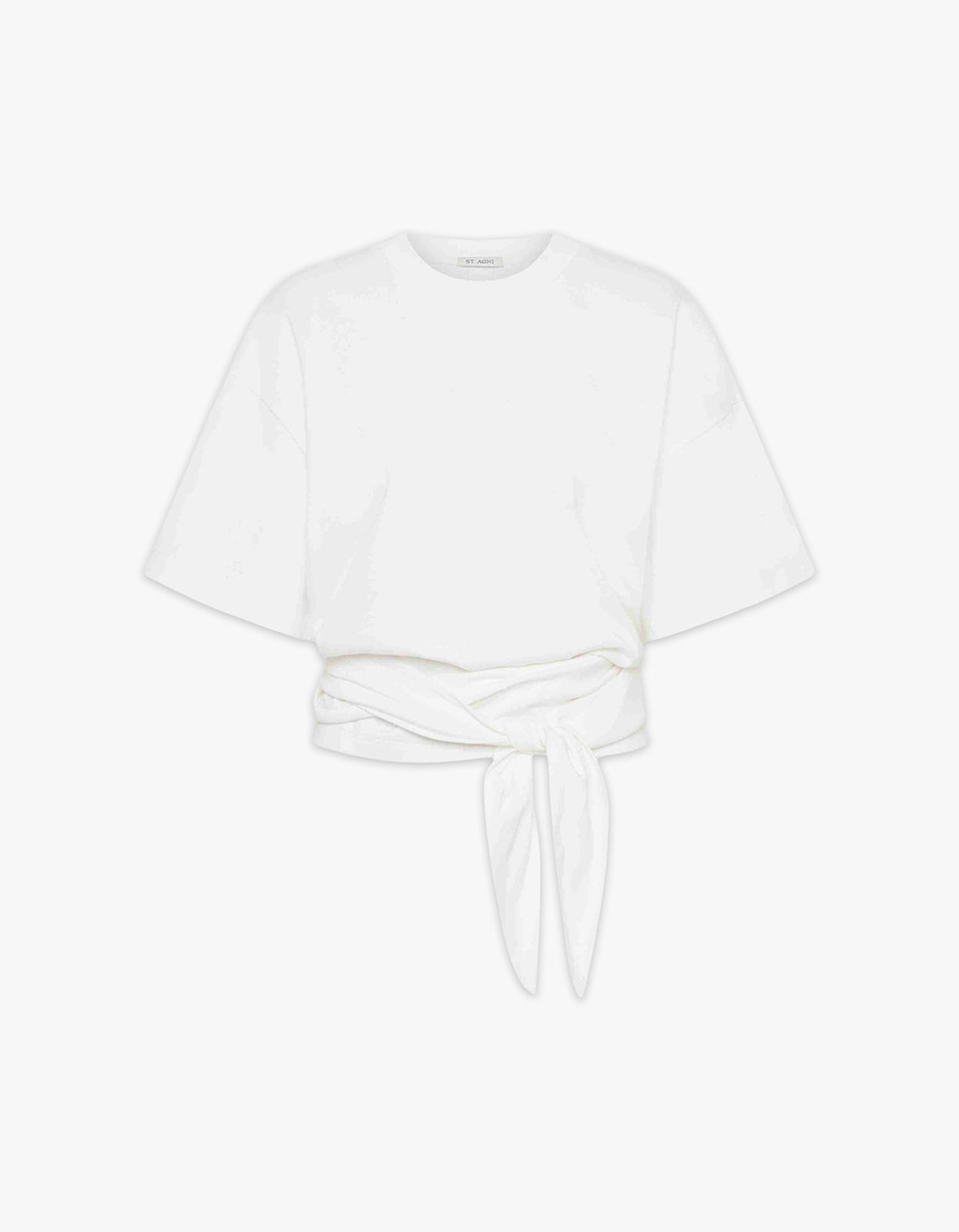 Cotton Jersey Split Back Tee - White