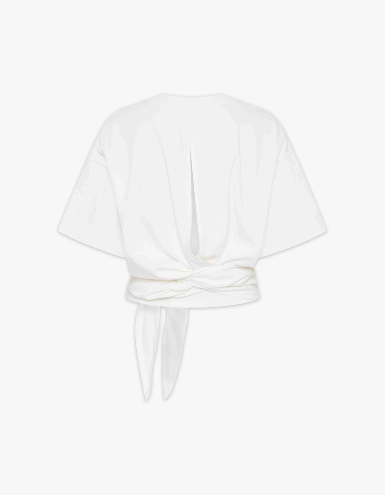 Cotton Jersey Split Back Tee - White