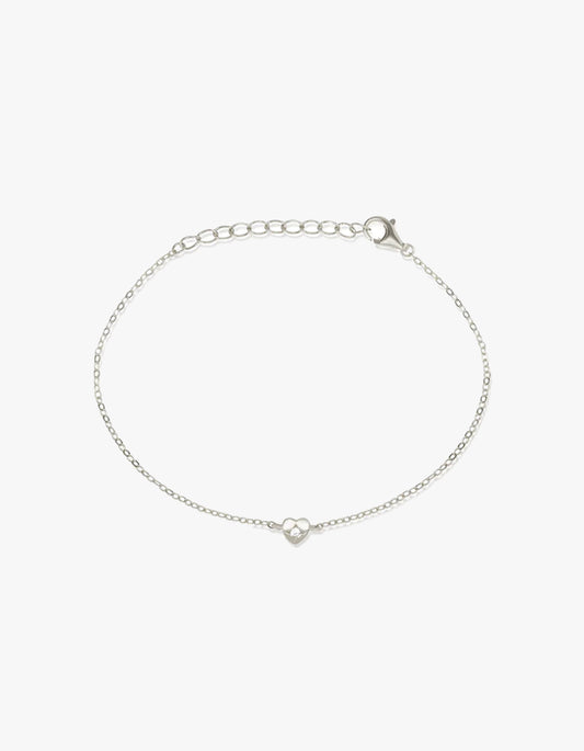 Mini Heart Bracelet - Silver