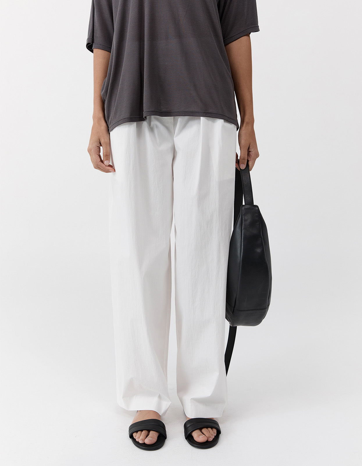 Adjustable Slim Crescent Bag - Black