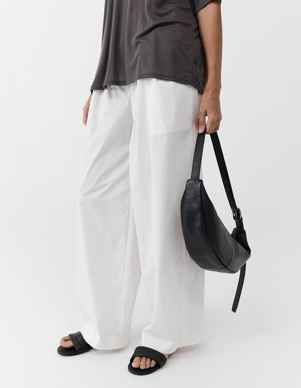 Adjustable Slim Crescent Bag - Black