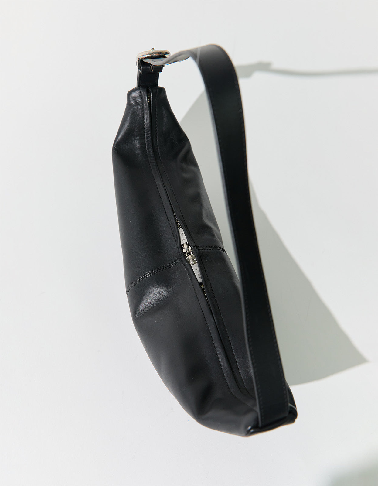 Adjustable Slim Crescent Bag - Black