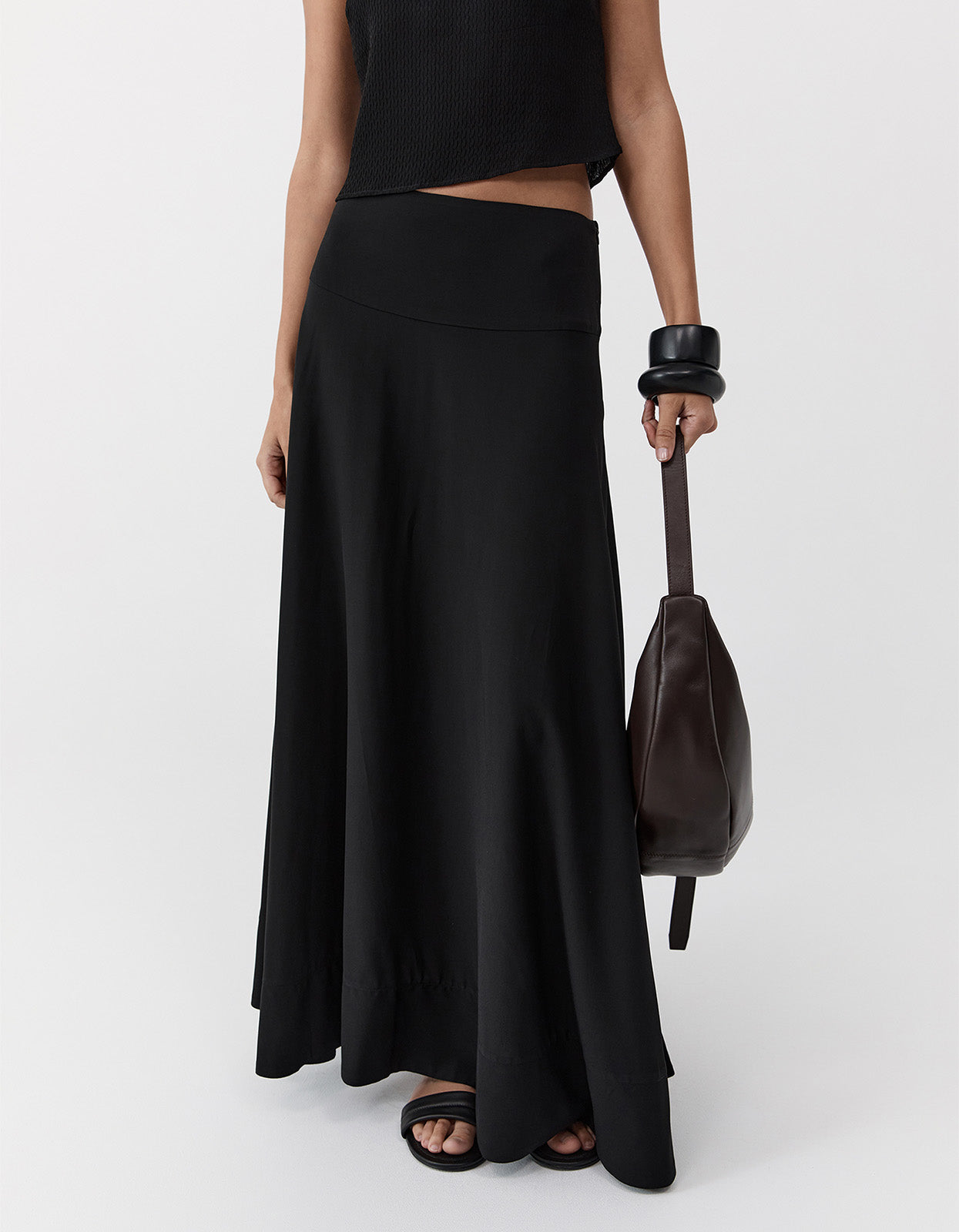 Adjustable Slim Crescent Bag - Coffee