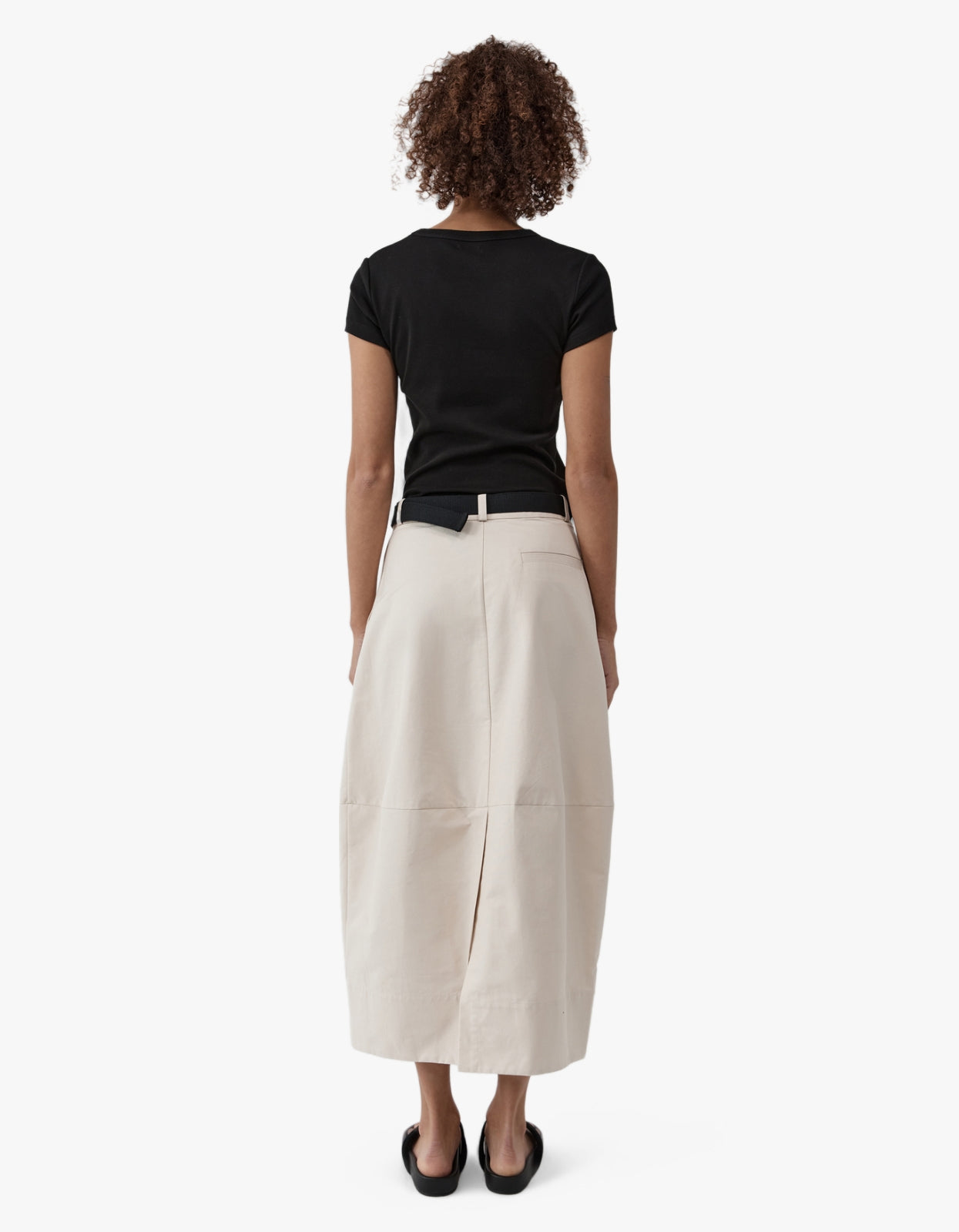 Canvas Pleat Cocoon Skirt - Shell