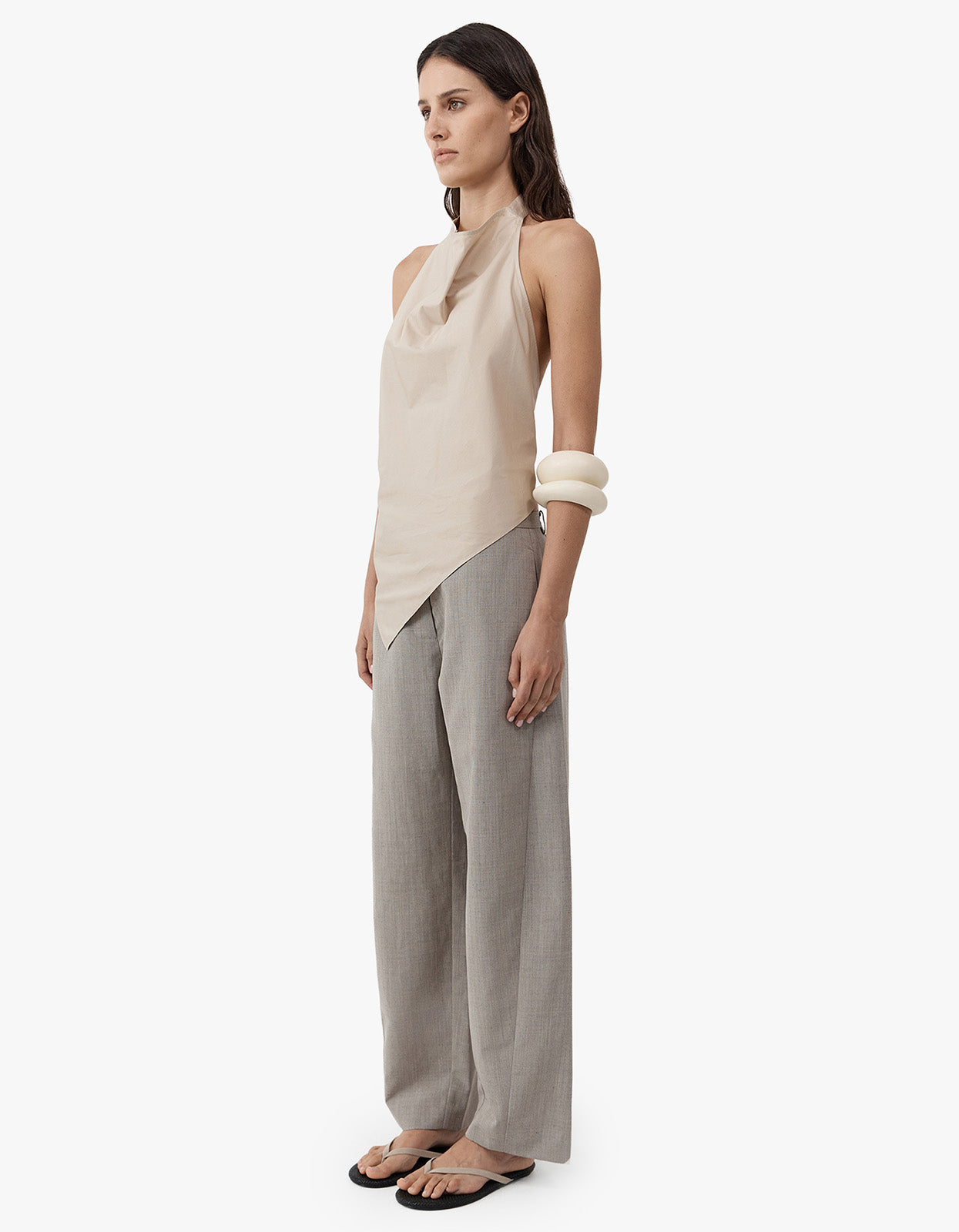 Cotton Halter Top - Champagne