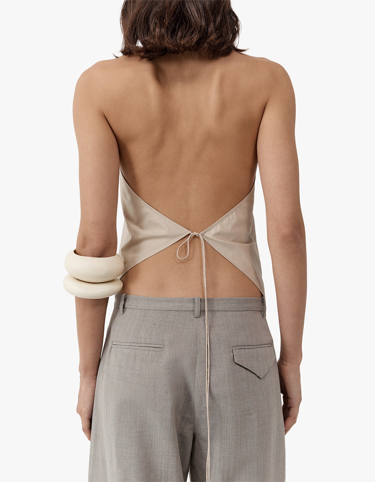 Cotton Halter Top - Champagne