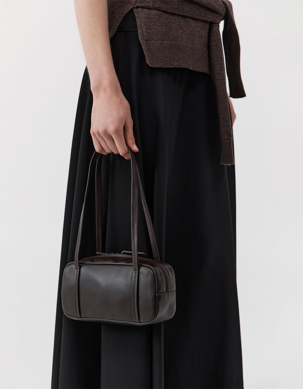 Petit Dual Zip Bag - Coffee