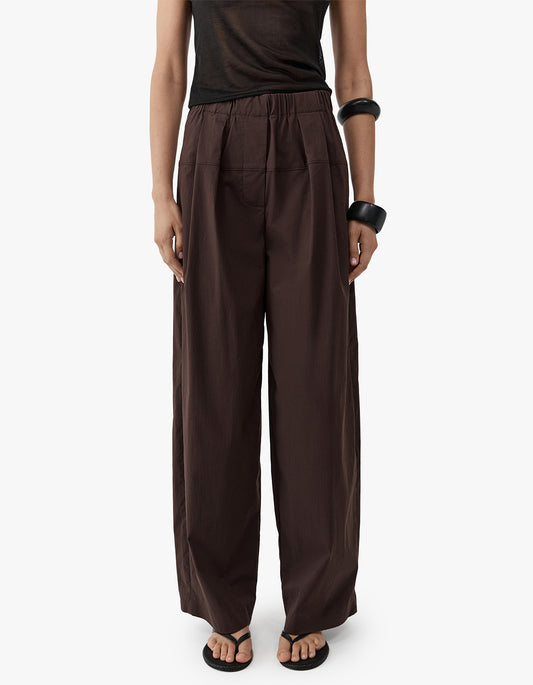 Relaxed Pleat Pants - Bark