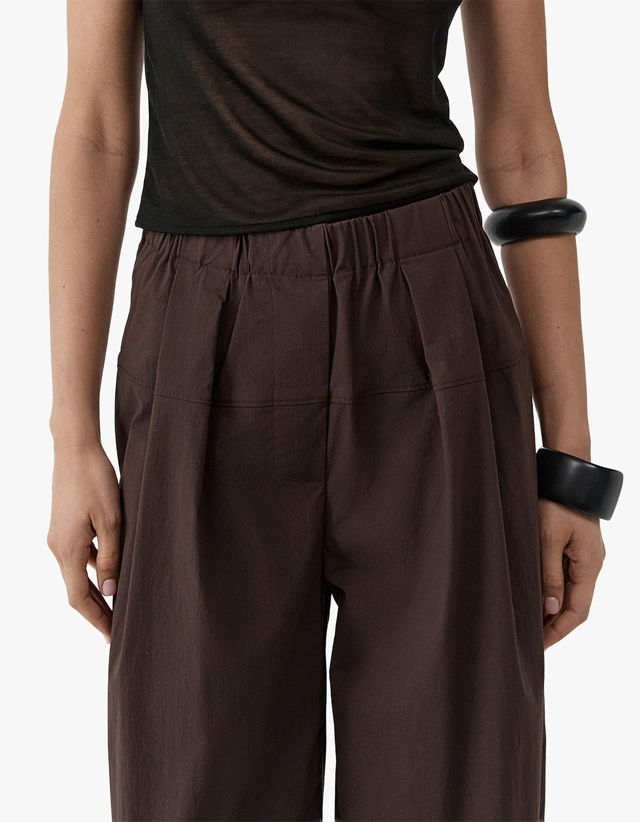 Relaxed Pleat Pants - Bark